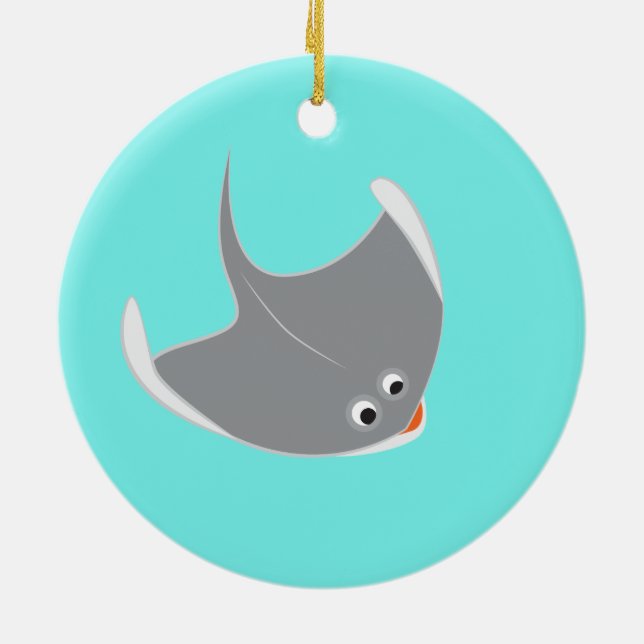 Adorno De Cerámica Felices Stingrays (Atrás)