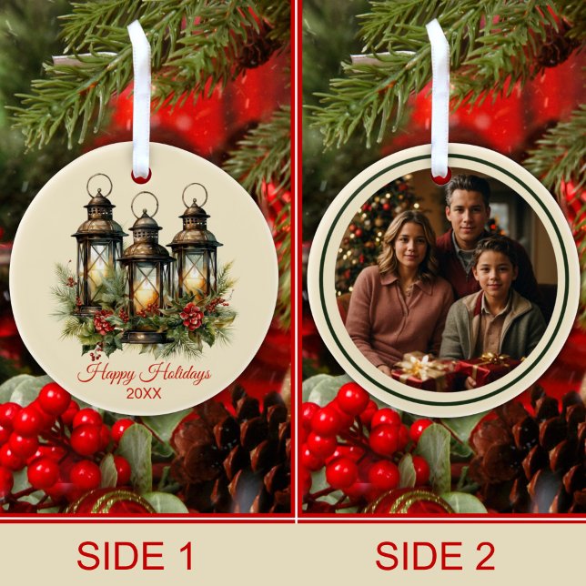 Adorno De Cerámica Felices vacaciones Linternas de Invierno Foto Pers (Subido por el creador)