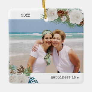 Adorno De Cerámica Felicidad de Dos Fotos es Tú como Amiga Rosa Pino