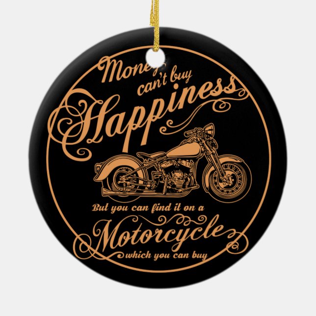 Adorno De Cerámica Felicidad - motocicleta (Atrás)