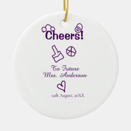 Adorno De Cerámica Felicidades a la futura Sra. añadir nombre de la n