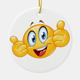 Adorno De Cerámica FELICIDADES GANADOR Cara Feliz Sonriente