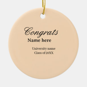 Adorno De Cerámica Felicidades graduado nombre universidad promoción