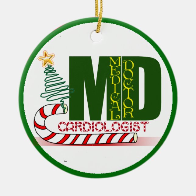 ADORNO DE CERÁMICA FELICITACIÓN DE NAVIDADES CARDIOLOGISTAS MÉDICAS D (Frente)