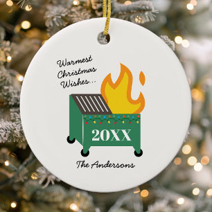 Adorno De Cerámica Felicitaciones de Navidad más Cálidas Fuego en el