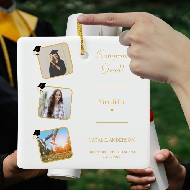 Adorno De Cerámica Felicitaciones Graduate Photo Simple Graduation (Subido por el creador)