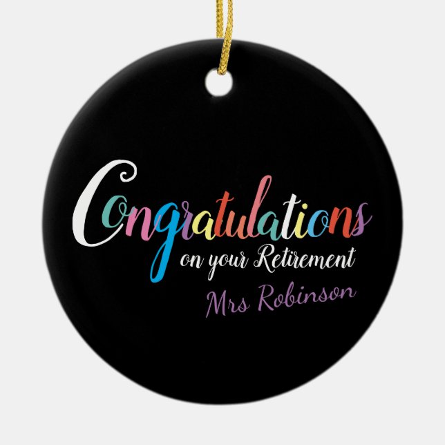 Adorno De Cerámica Felicitaciones por jubilación de profesores (Frente)