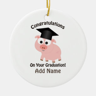 Adorno De Cerámica ¡Felicitaciones por tu graduación! Cerdo