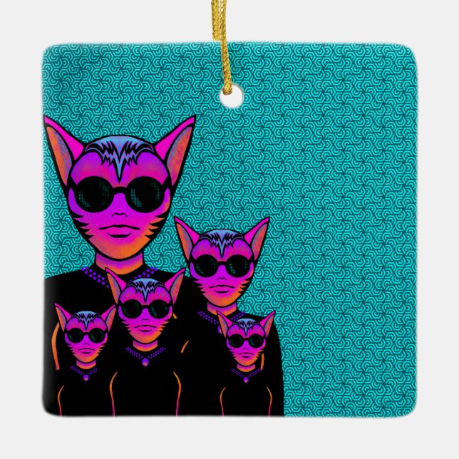 Adorno De Cerámica Feline character (Anverso)