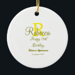 Adorno De Cerámica Feliz 15º cumpleaños Moder de adición de nombre am<br><div class="desc">diseño hermoso</div>