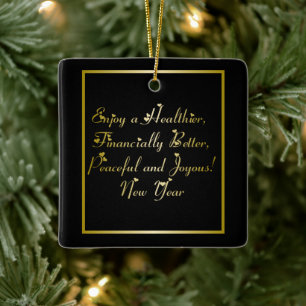 Adorno De Cerámica Feliz Año Nuevo