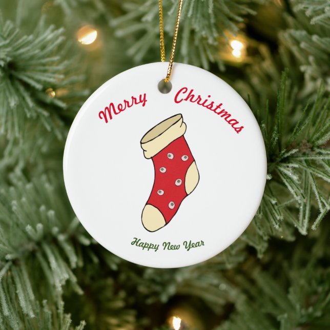 Adorno De Cerámica Feliz Año Nuevo (Árbol)