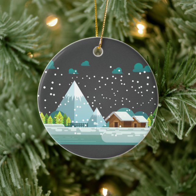 Adorno De Cerámica Feliz Año Nuevo (Árbol)