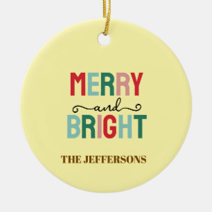 Adorno De Cerámica Feliz Año Nuevo Familia Feliz Navidad