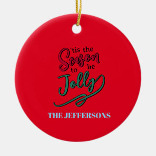 Adorno De Cerámica Feliz año nuevo familia Navidad feliz