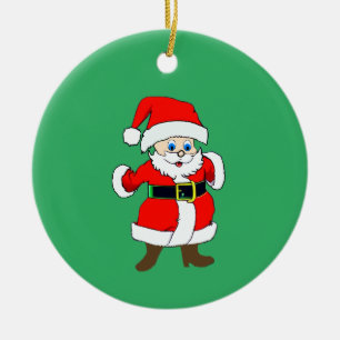 Adorno De Cerámica Feliz bebé de Santa Claus