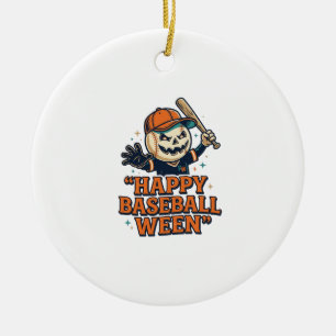 Adorno De Cerámica Feliz béisbol Ween Vintage Halloween béisbol Des