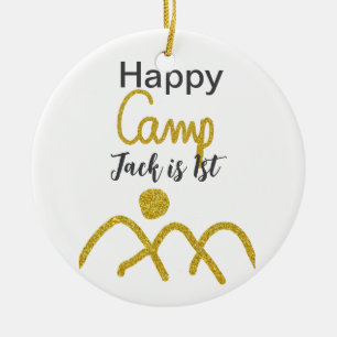 Adorno De Cerámica Feliz campamento campista un cumpleaños niños sol