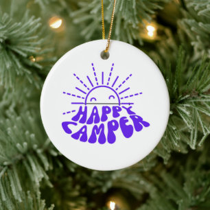 Adorno De Cerámica Feliz Camper en una