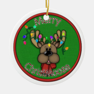 Adorno De Cerámica Feliz Christmoose