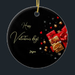 Adorno De Cerámica Feliz Círculo de San Valentín<br><div class="desc">Para personalizar de esta plantilla, haga clic en el botón "Personalizar" y utilice nuestra herramienta de diseño. Si hay opciones disponibles, puede editar el texto y las imágenes seleccionando "Editar/Eliminar texto o imagen aquí" y añadiendo su propio contenido. Para aplicar este diseño a otro producto, haga clic en el enlace...</div>