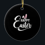 Adorno De Cerámica Feliz Conejo de Camisas de Pascua<br><div class="desc">Divertida Camisa Familiar de Pascua</div>