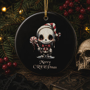 Adorno De Cerámica Feliz Creepmas Esqueleto Bonito Navideño Espeluzna