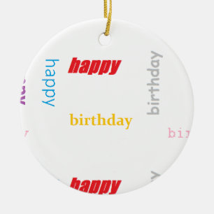 Adorno De Cerámica Feliz cumpleaños