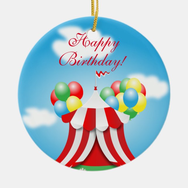 Adorno De Cerámica Feliz cumpleaños (Frente)