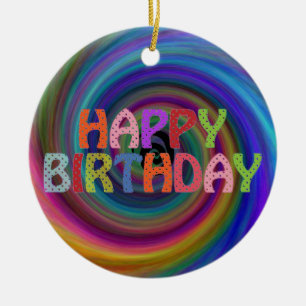 Adorno De Cerámica Feliz cumpleaños