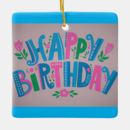 Adorno De Cerámica Feliz cumpleaños