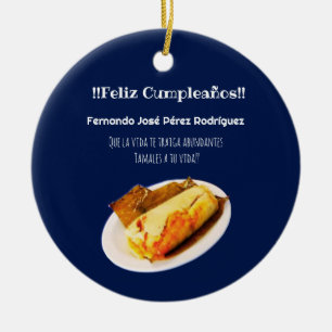 Adorno De Cerámica Feliz cumpleaños a el Comelón de Tamales