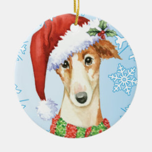 Adorno De Cerámica Feliz cumpleaños Borzoi