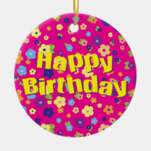 Feliz cumpleaños en las flores