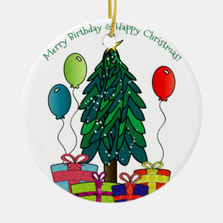 Adorno De Cerámica Feliz cumpleaños, Feliz Navidad!