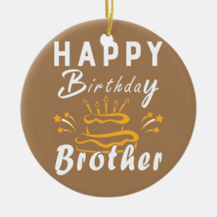 Adorno De Cerámica Feliz cumpleaños Hermano Divertido Familia Traje