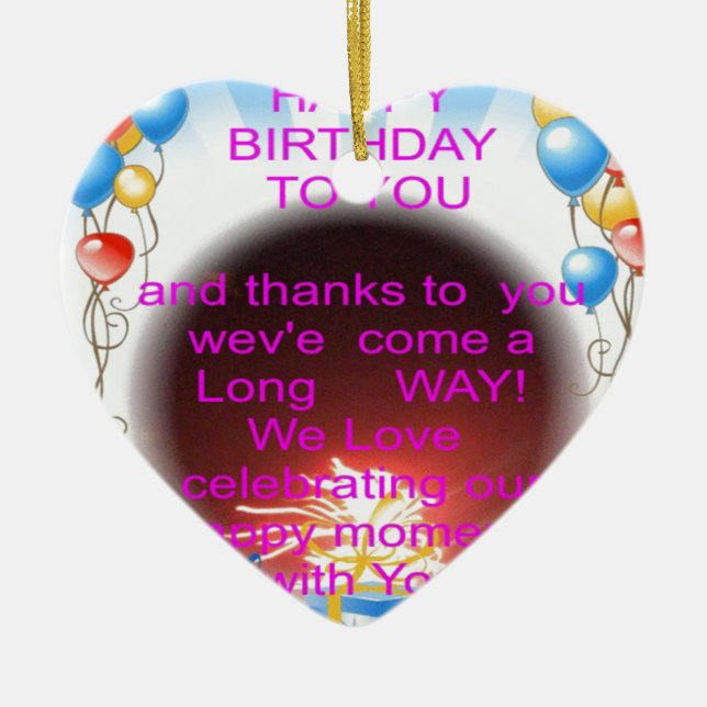 Adorno De Cerámica Feliz cumpleaños para ti (Frente)