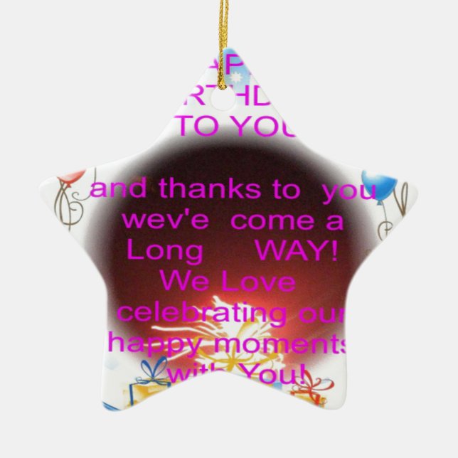 Adorno De Cerámica Feliz cumpleaños para ti (Frente)