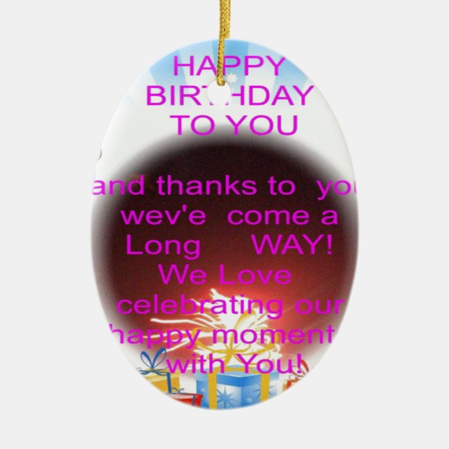 Adorno De Cerámica Feliz cumpleaños para ti (Frente)