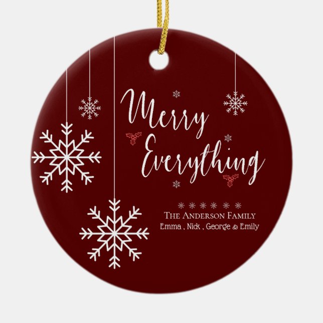 Adorno De Cerámica Feliz de todo Navidades personalizados (Frente)