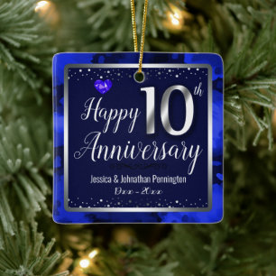 Adorno De Cerámica Feliz décimo aniversario de Boda foto