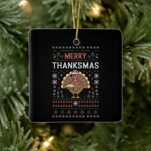 Adorno De Cerámica Feliz Día de Acción de Gracias a los Navidades de
