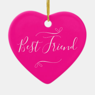 Adorno De Cerámica Feliz Día de Galentine al mejor amigo de rosa cali