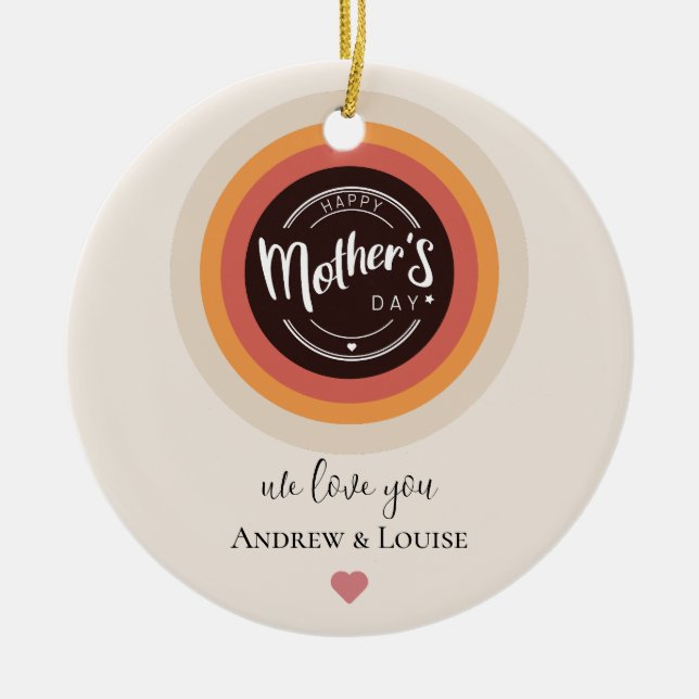 Adorno De Cerámica Feliz día de la madre (Frente)