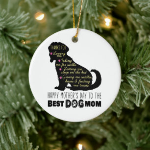 Adorno De Cerámica Feliz día de la madre a la mejor madre del perro