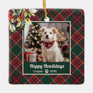 Adorno De Cerámica Feliz Día de los Amantes Navidades de la Plata Roj