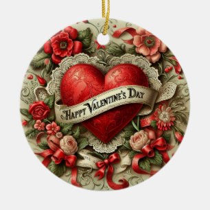 Adorno De Cerámica Feliz día de San Valentín