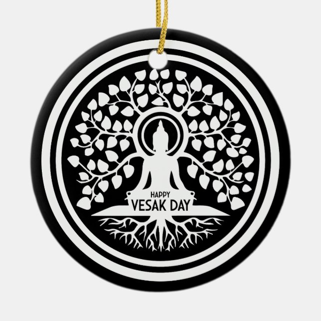Adorno De Cerámica Feliz Día de Vesak (Frente)