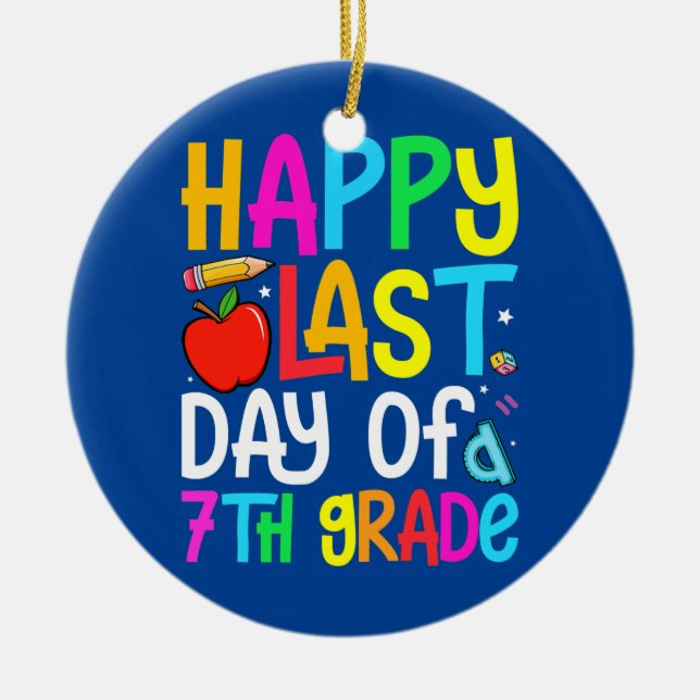 Adorno De Cerámica Feliz Día Del Profesor De Graduación De 7º Grado (Frente)