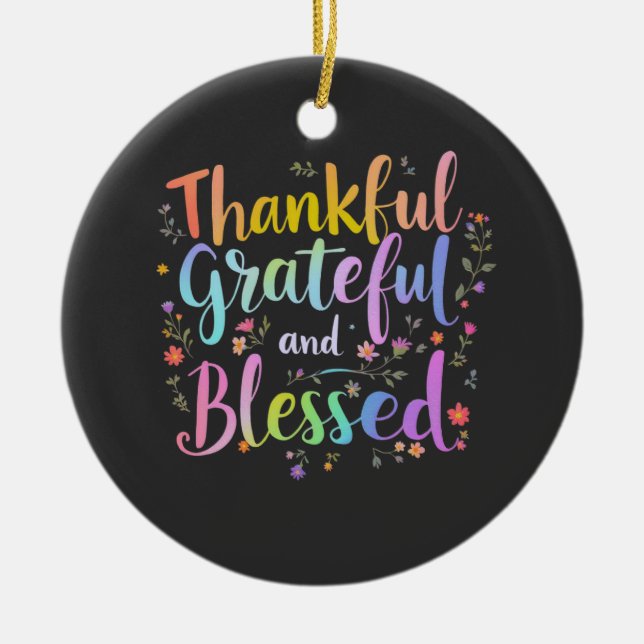 Adorno De Cerámica Feliz diseño de los amantes de HalloThanksmas - Ha (Frente)